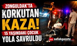 Zonguldak'ta Korkutan Kaza! 15 Yaşındaki Çocuk Yola Savruldu