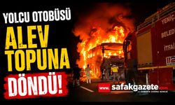 Yolcu otobüsü alev topuna döndü