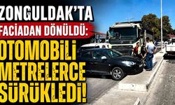 Zonguldak'ta faciadan dönüldü: Otomobili metrelerce sürükledi!