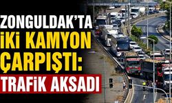 Zonguldak’ta iki kamyon çarpıştı: Trafik aksadı
