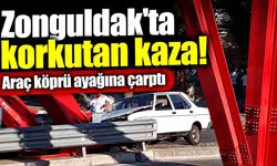 Zonguldak'ta otomobil köprü ayağına çarptı