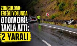 Zonguldak-Ereğli yolunda otomobil takla attı: 2 yaralı