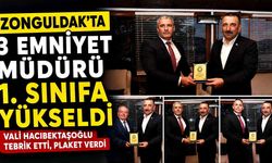 Zonguldak’ta 3 emniyet müdürü 1. sınıf rütbesine terfi etti
