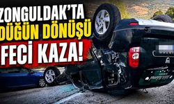 Zonguldak’ta düğün dönüşü korkutan kaza
