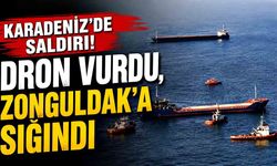 Karadeniz'de dron saldırılarında hasar alan bir gemi limana alındı.