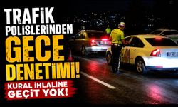 Trafik polislerinden gece denetimi