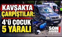 Hafif ticari araç elektrikli motosikletle çarpıştı: 5 yaralı