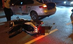 Kırşehir'de ters yöne giren motosiklet otomobile çarptı