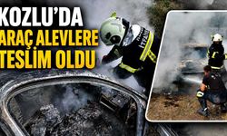 Kozlu’da araç alevlere teslim oldu