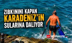 Zıpkınını kapan Karadeniz’in sularına dalıyor