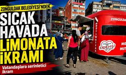 Zonguldak Belediyesi’nden sıcak havada limonata ikramı