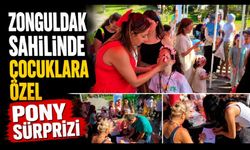 Zonguldak Sahilinde Çocuklara Özel Pony Sürprizi