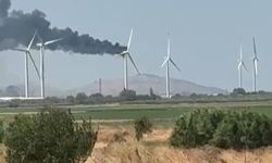 İzmir’de rüzgar gülü yandı