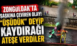 Zonguldak’ta şaşkına çeviren olay! “Üşüdük” deyip kaydırağı ateşe verdiler