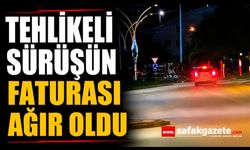 Tehlikeli şekilde araç kullanan sürücüye 24 bin 258 lira ceza
