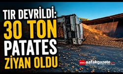 Patates yüklü tır devrildi: 30 ton patates ziyan oldu