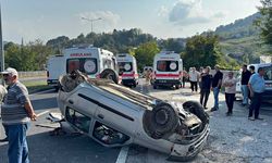 Tırla çarpışan otomobil takla attı: 4 yaralı