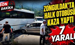 Zonguldak'ta halk otobüsü kaza yaptı: 7 yaralı
