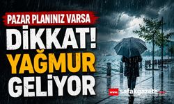 Pazar günü yağmur geliyor: