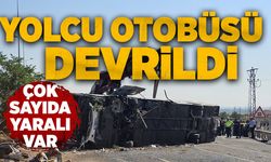 Yolcu otobüsü devrildi: Çok sayıda yaralı var