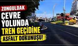 Zonguldak çevre yolunda tren geçidine asfalt dokunuşu!