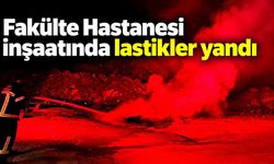Kozlu’da hastane inşaatında lastik yangını