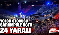 Yolcu otobüsü şarampole uçtu: 24 yaralı