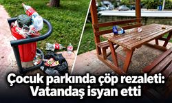 Çocuk parkında çöp rezaleti: Vatandaş isyan etti