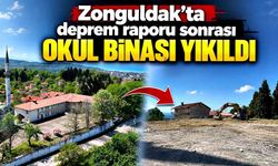 Zonguldak’ta 7 yıldır kapalı olan okul yıkıldı