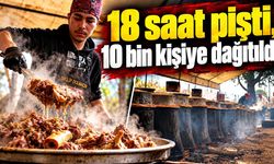 Odun ateşinde saatlerce pişti: 10 bin kişiye ikram edildi