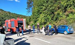 Kastamonu’da seyir halindeki otomobilde yangın çıktı