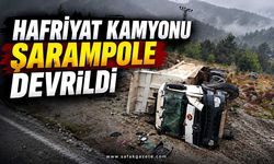 Hafriyat kamyonu şarampole devrildi: 1 yaralı