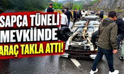 Sapça Tüneli Mevkiinde Araç Takla Attı!