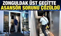 Zonguldak üst geçitte asansör sorunu çözüldü