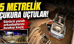5 metrelik çukura uçtular! Sürücünün yaptığı şaşırttı