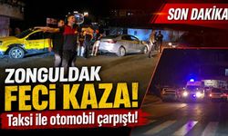 BEYTOM önünde feci kaza! Taksi ile otomobil çarpıştı!