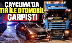 Çaycuma’da TIR ile otomobil çarpıştı