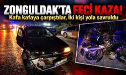 Zonguldak'ta otomobil motosikletle çarpıştı, 2 kişi yaralandı