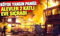 Köyde yangın paniği: Alevler 2 katlı eve sıçradı