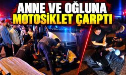 Motosiklet anne ve oğluna çarptı, anne hastanelik oldu