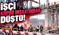 Köprü inşaatında yüksekten düşen işçi yaralandı