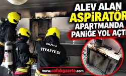 Mutfakta aspiratör alev aldı, ev dumanla kaplandı