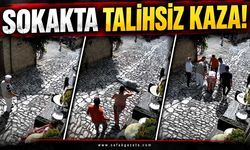 Sokakta talihsiz kaza! Yaşlı adam dengesini kaybedip yere düştü