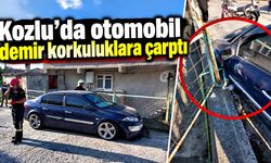 Kozlu’da otomobil demir korkuluklara çarptı
