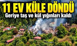 11 ev küle döndü: Köyün son hali havadan görüntülendi