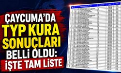 Çaycuma’da TYP kura sonuçları belli oldu: İşte tam liste