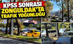 KPSS sonrası Zonguldak’ta trafik yoğunluğu