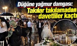 Düğüne yağmur damgası:  Takılar takılamadan davetliler kaçtı