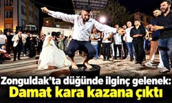Zonguldak'ta ilginç düğün geleneği: Damat ve sağdıç kara kazanın üzerinde oynadı