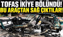 Alkollü sürücünün çarptığı otomobil ikiye bölündü